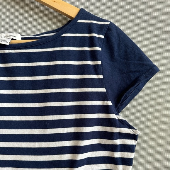 Liz Claiborne Navy & White Breton Striped Top – Size M – Cotton Crew Neck - Picture 6 of 7